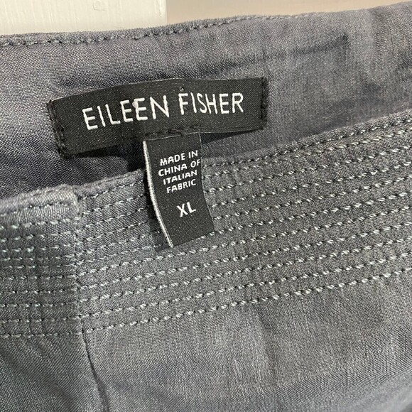 Eileen Fisher Side Zip Linen Blend Pants - Picture 3 of 11